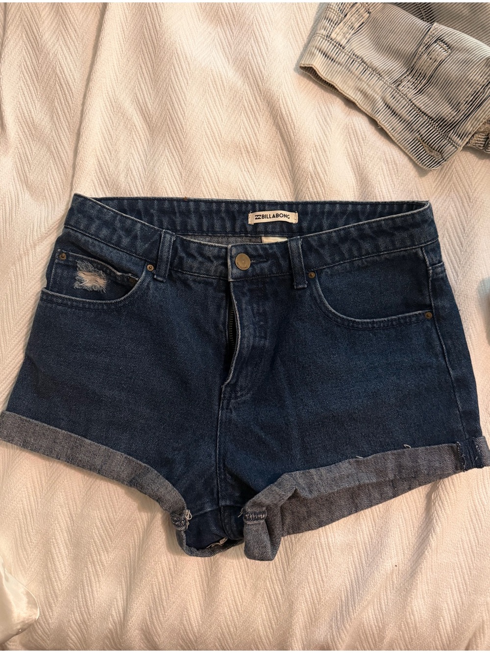 Billabong Dark Blue Denim Cuffed Women’s Shorts